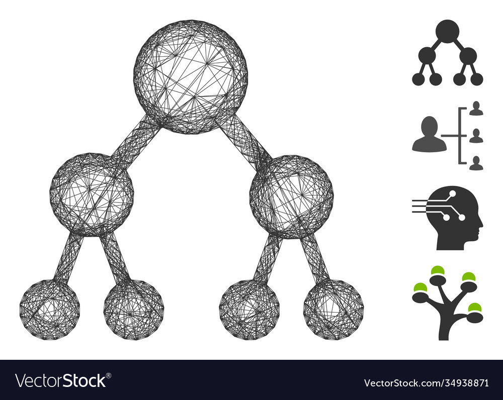 Hatched binary tree mesh vector image Hatched binary tree mesh