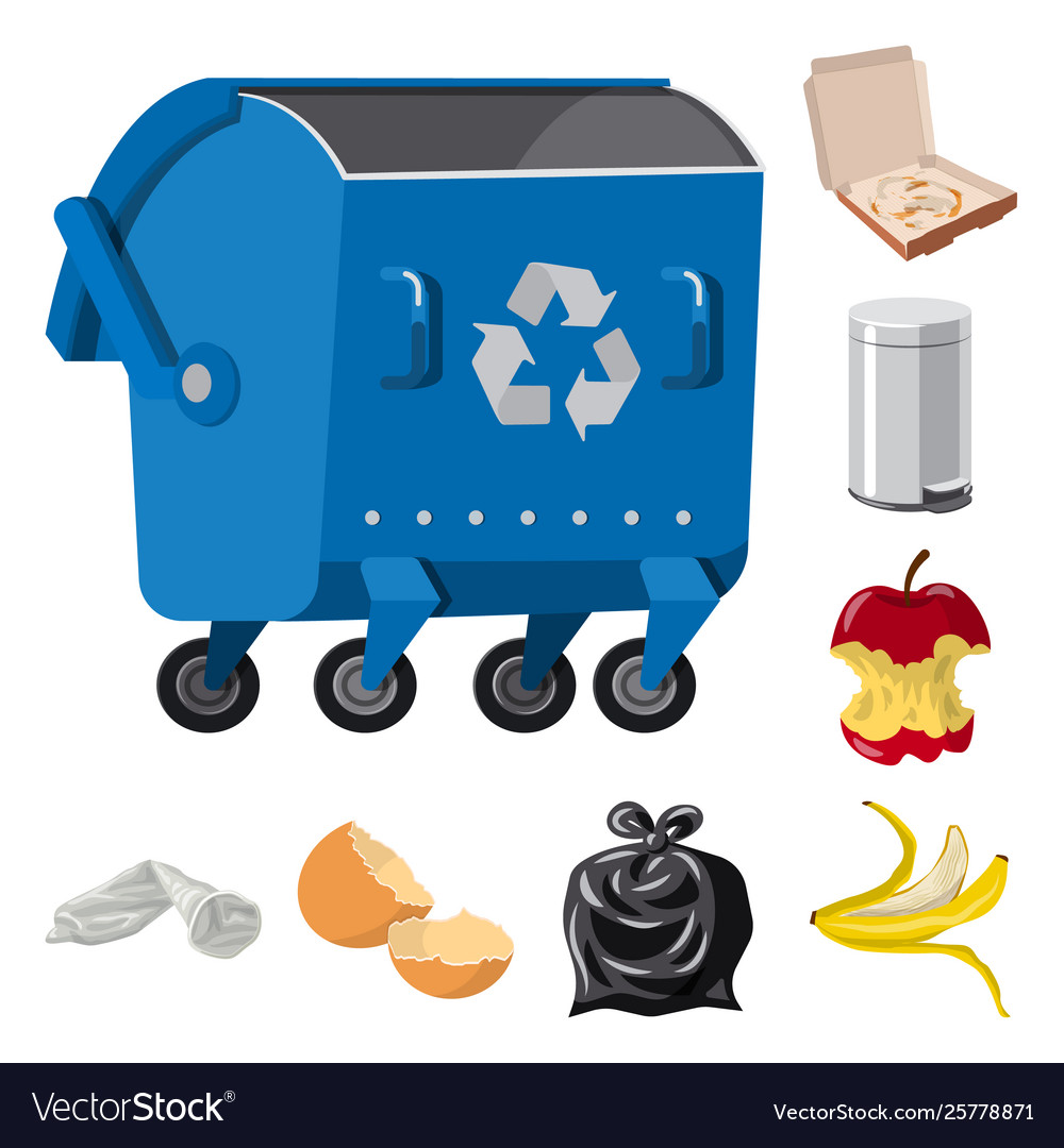 Isolated object environment and waste sign vector image Isolated object environment and waste sign