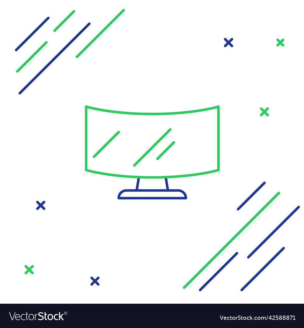 Line computer monitor screen icon isolated Vector Image Line computer monitor screen icon isolated