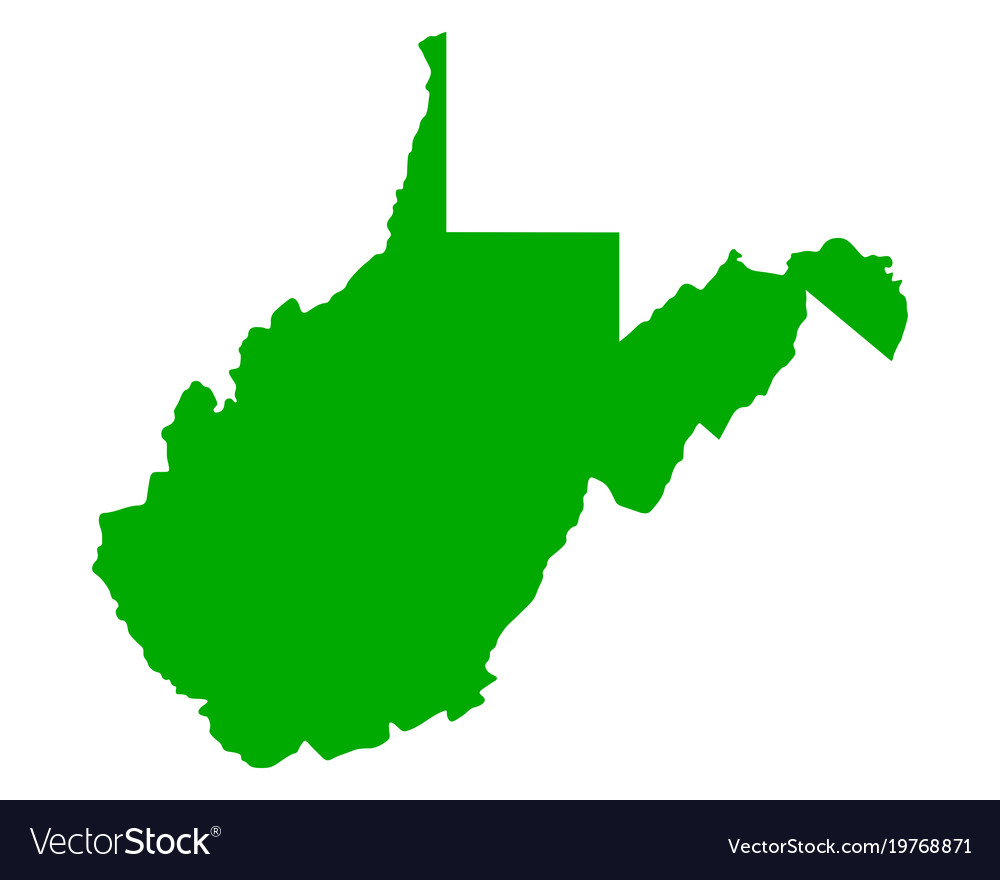 Map of west virginia Royalty Free Vector Image