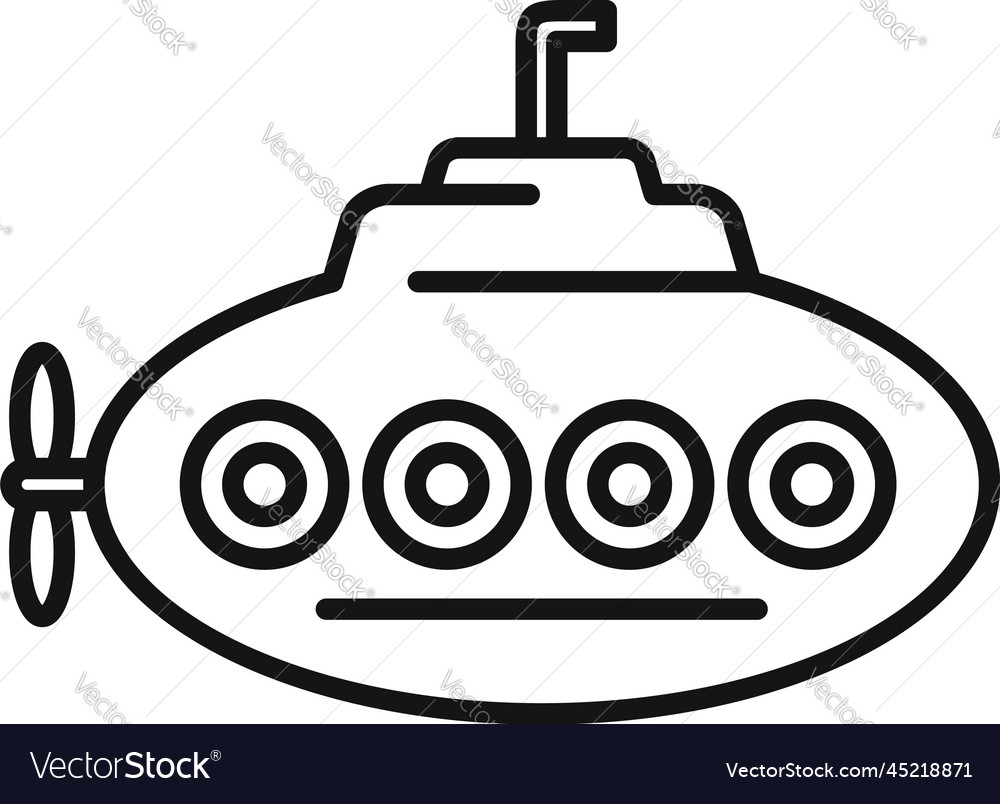 Nautical submarine icon outline underwater Vector Image