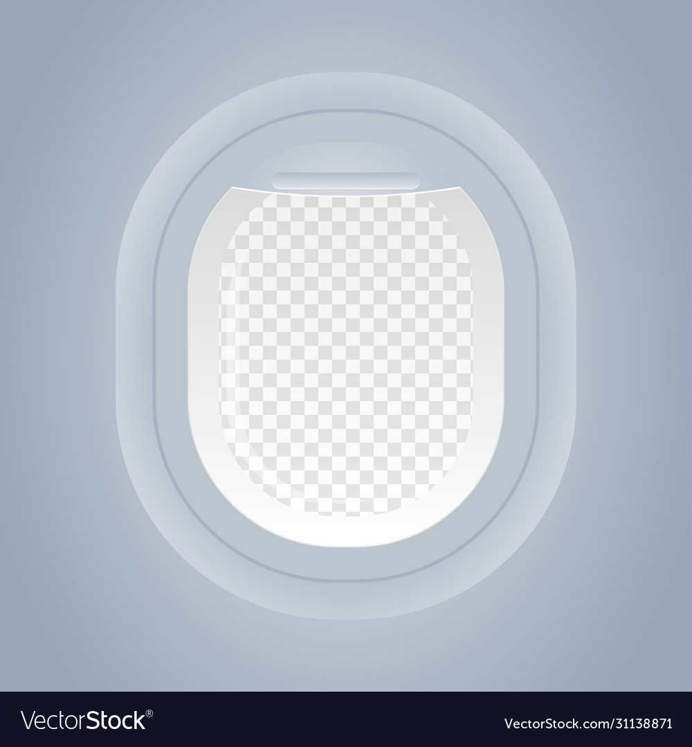 Plane window isolated view from inside vector image Plane window isolated view from inside