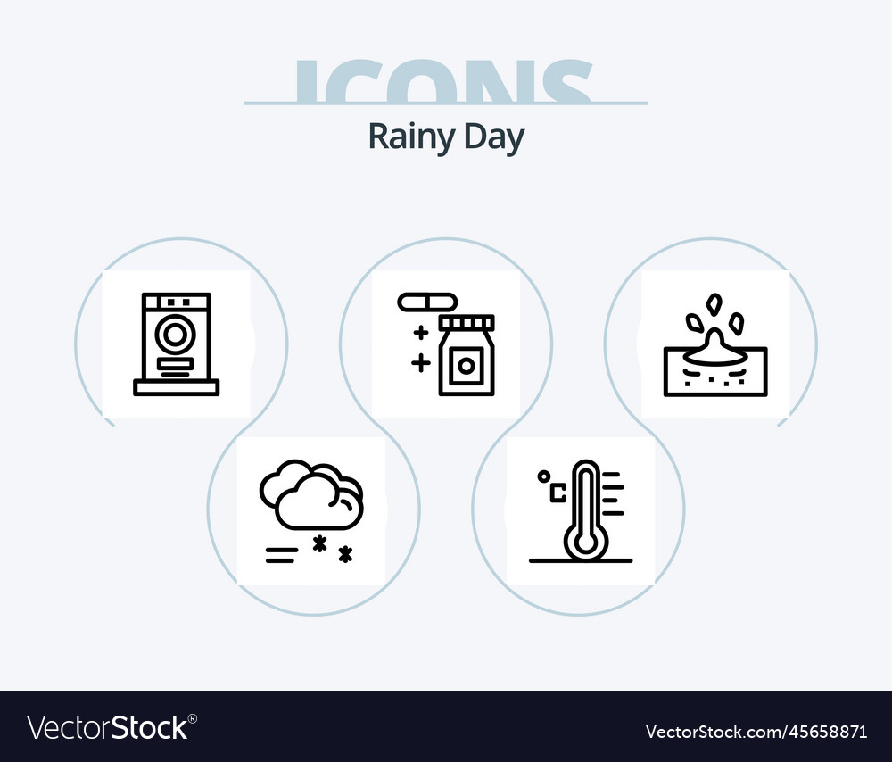 Rainy line icon pack 5 icon design resistant dry Vector Image