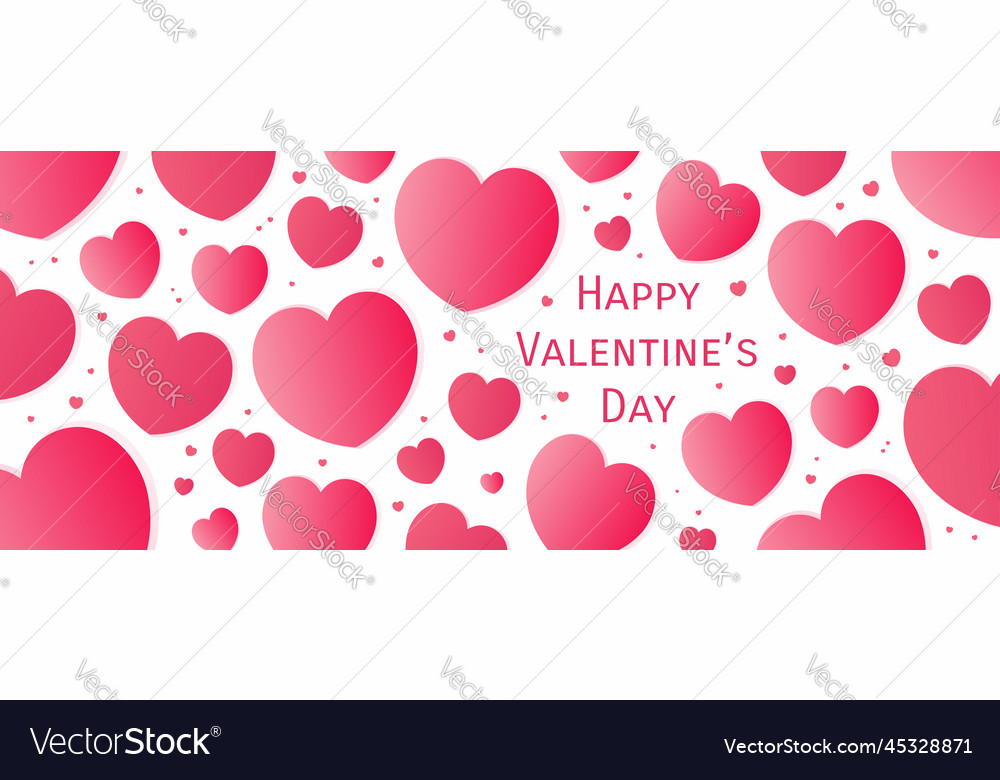 Red Pink Hearts Valentines Day Bright Background Vector Image 6774