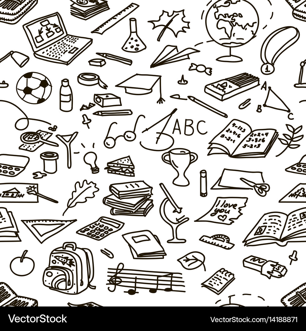 Set back to school seamless pattern Royalty Free Vector