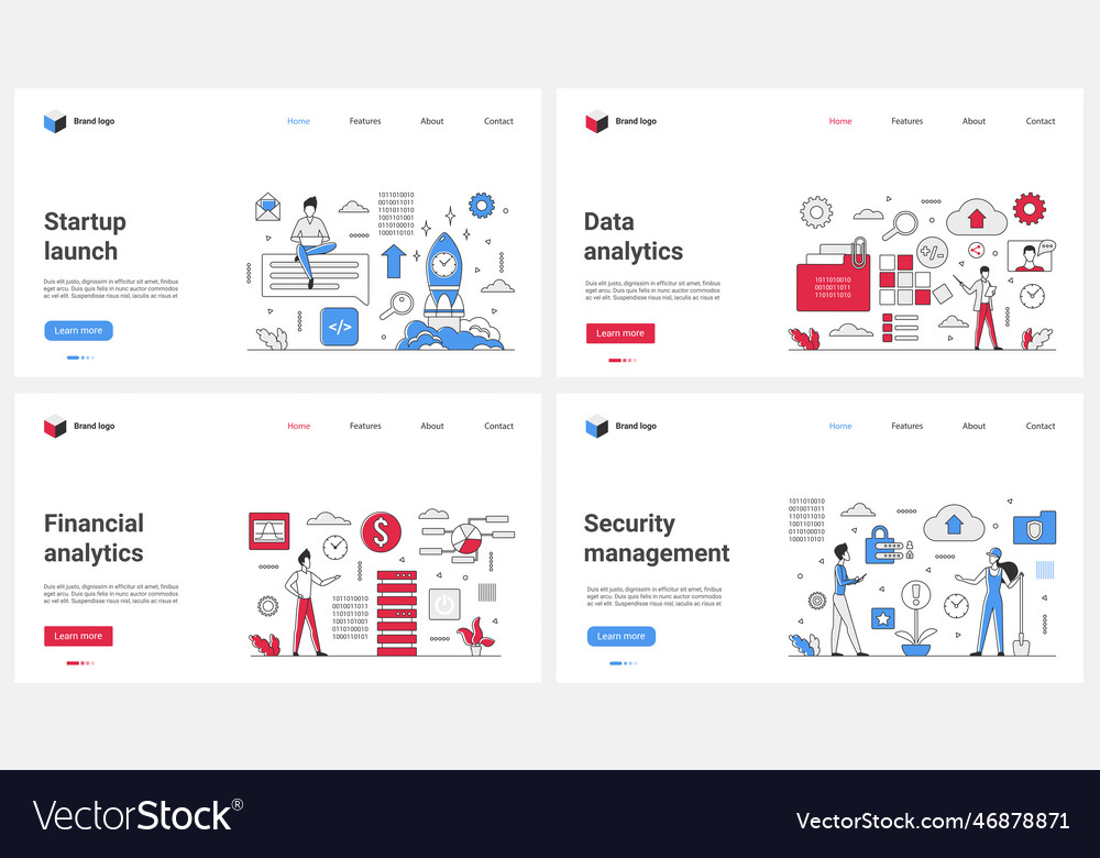 Startup Launch And Financial Data Analytics Vector Image Startup Launch And Financial Data Analytics Vector Image