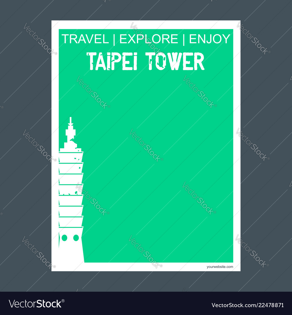 Taipei tower taiwan monument landmark brochure vector image Taipei tower taiwan monument landmark brochure