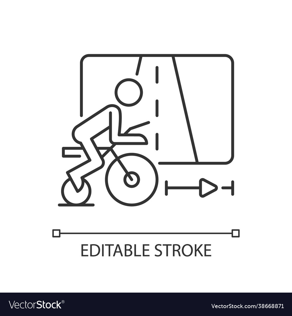 Virtual cycling app linear icon Royalty Free Vector Image