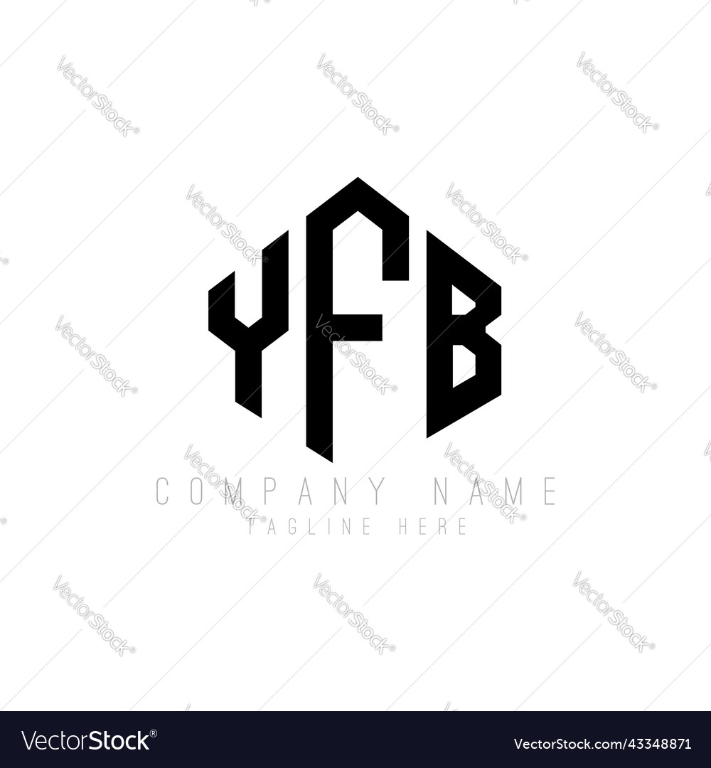 Yfb letter logo design with polygon shape