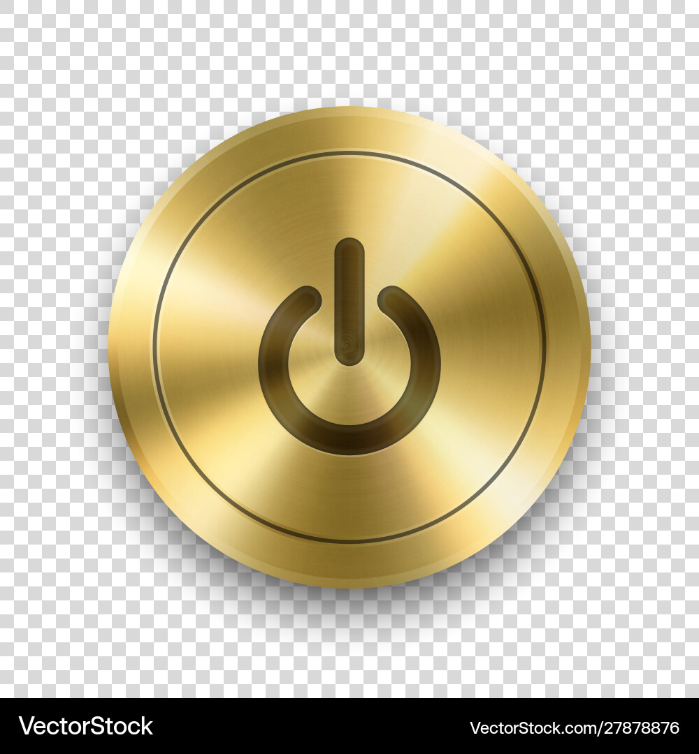 3d realistic metallic golden knob design Vector Image