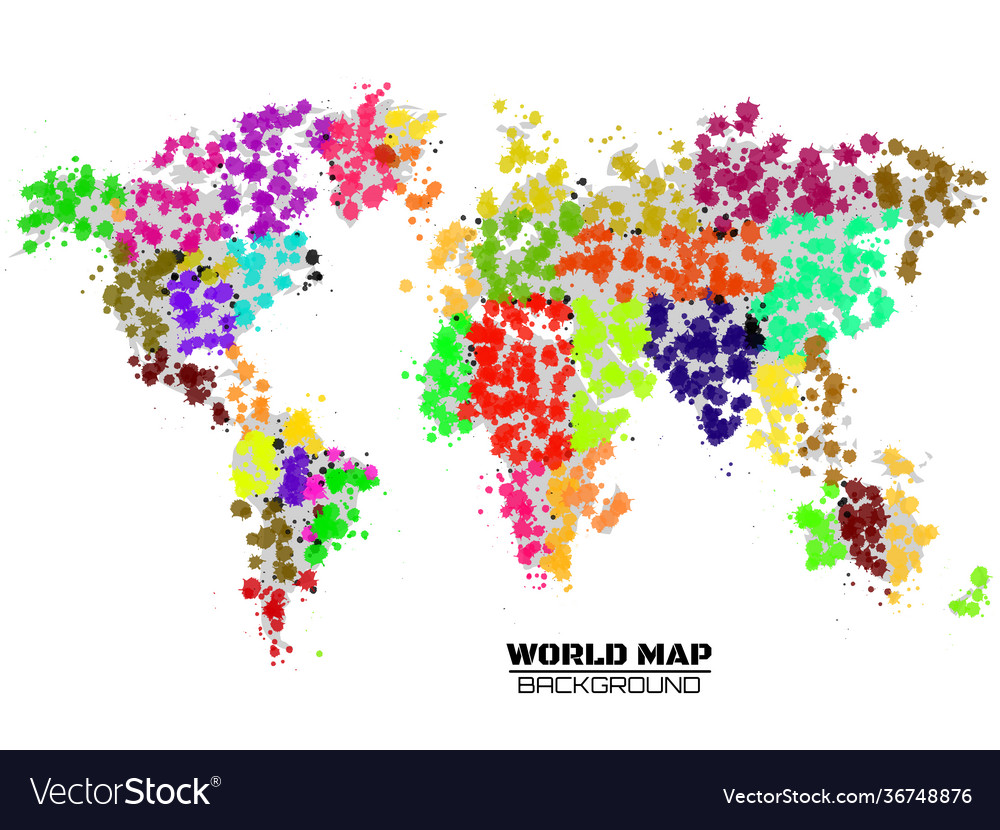 Abstract colorful world map in form blots