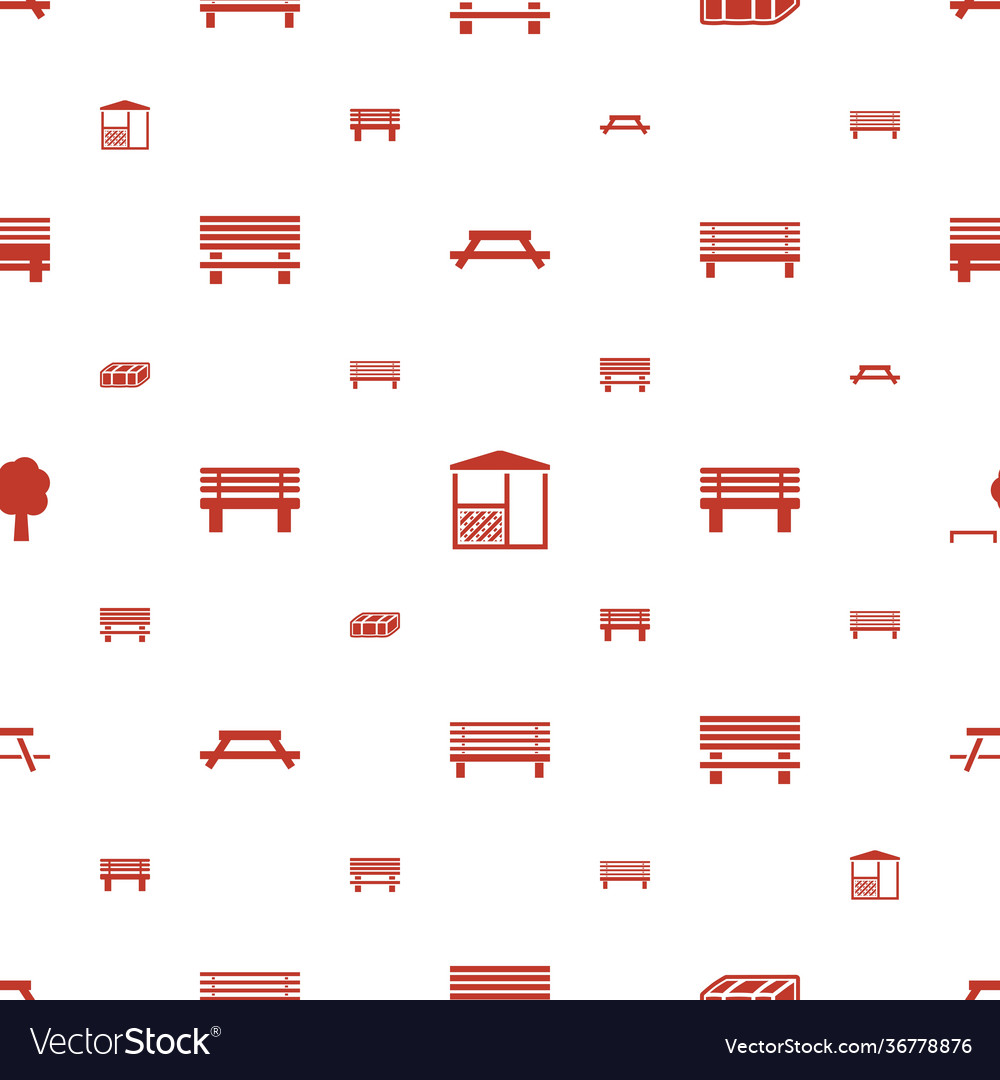 Bench icons pattern seamless white background