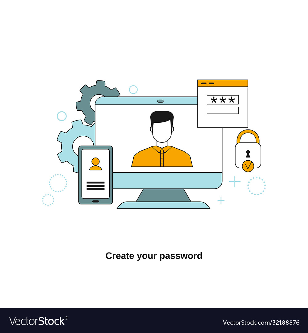 Create your password concept vector image Create your password concept