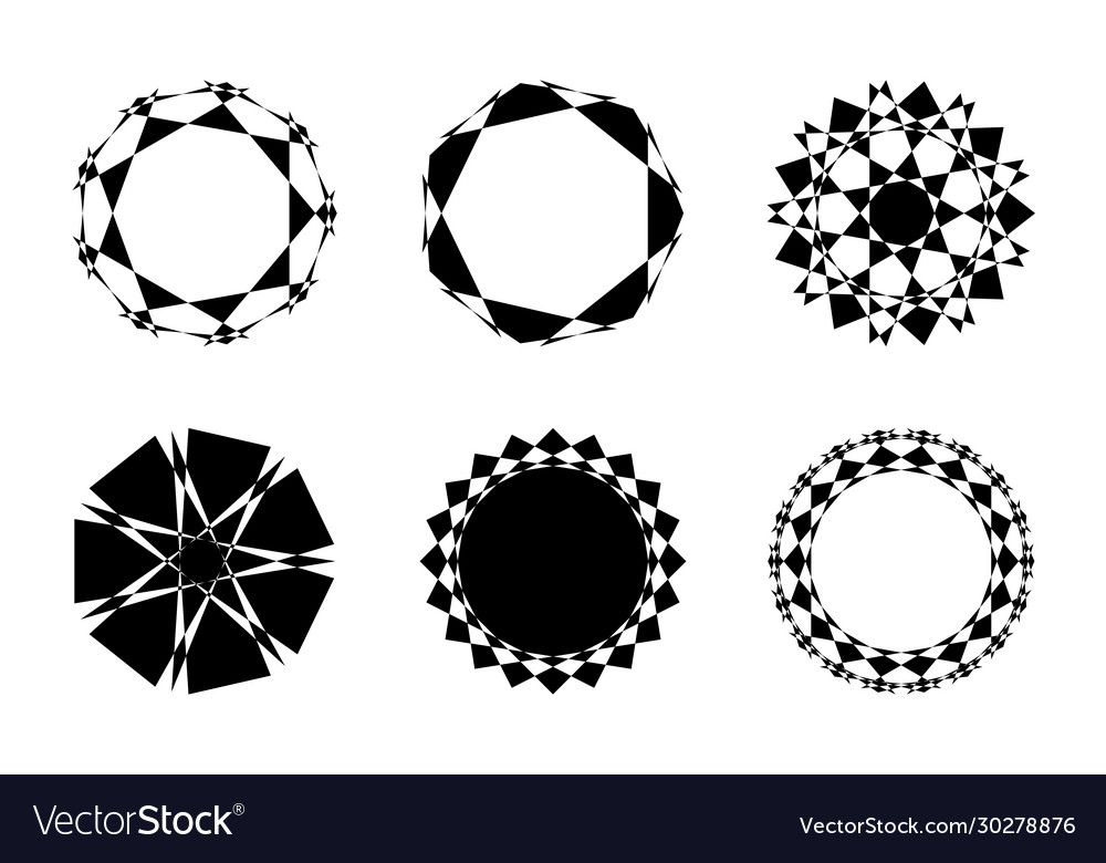 Different abstract geometric design element set