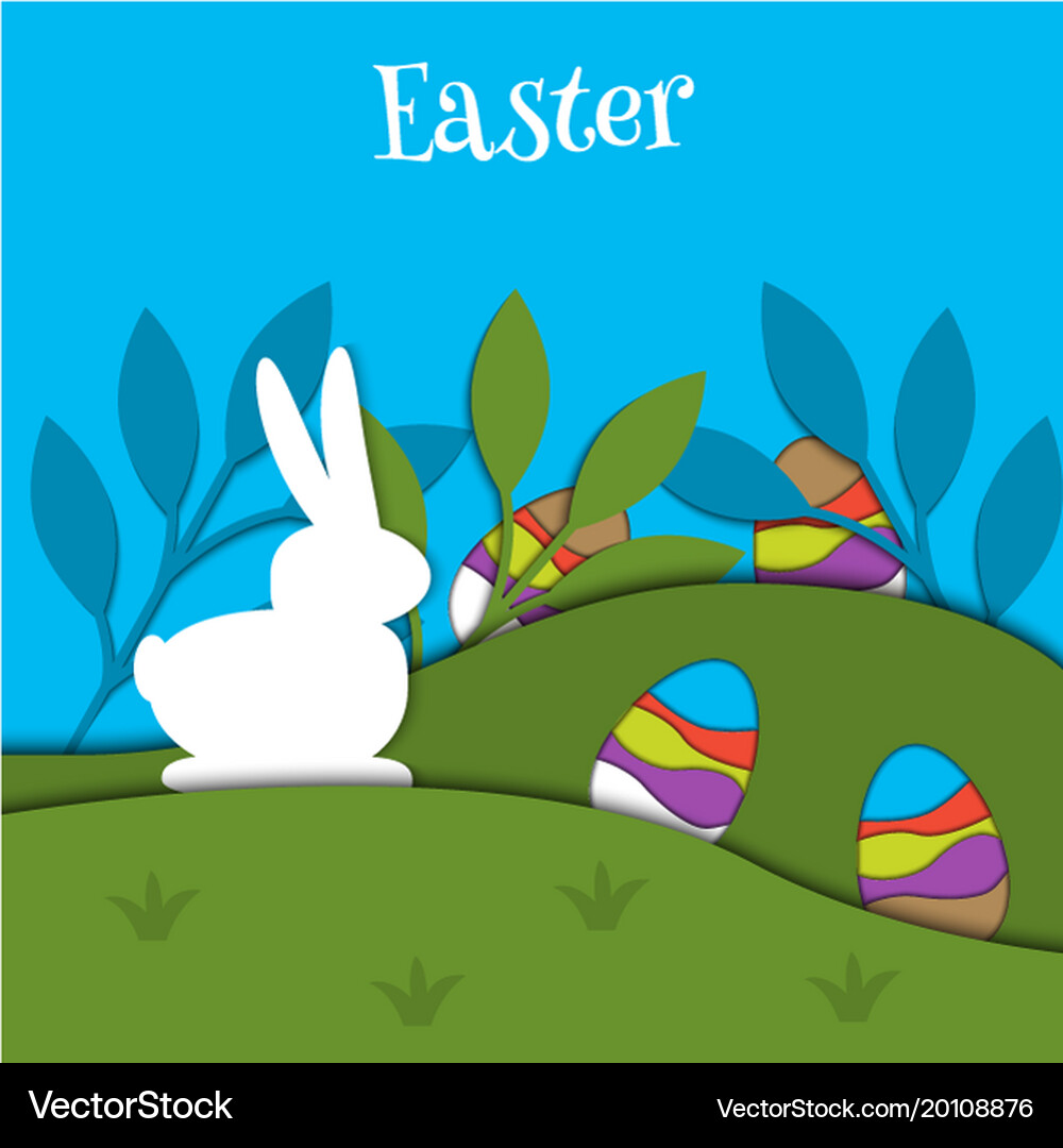 Easter Egg Card Banner Background Cut Out Vector Image