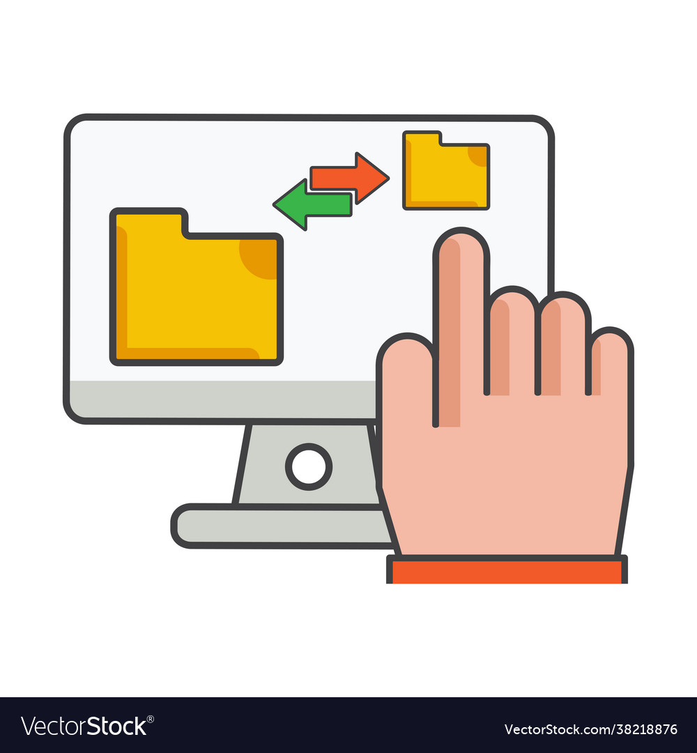 File folder transfer icon ffile vector image File folder transfer icon ffile