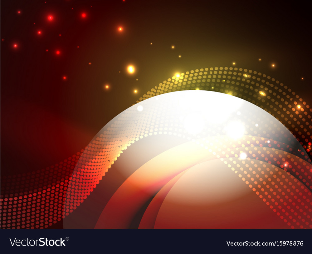 Glowing wave created with particles on dark color