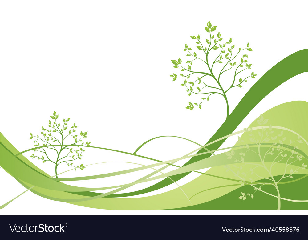 Green background with tree