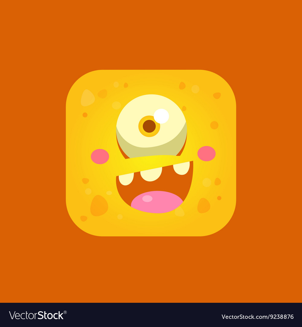 Happy yellow monster emoji icon