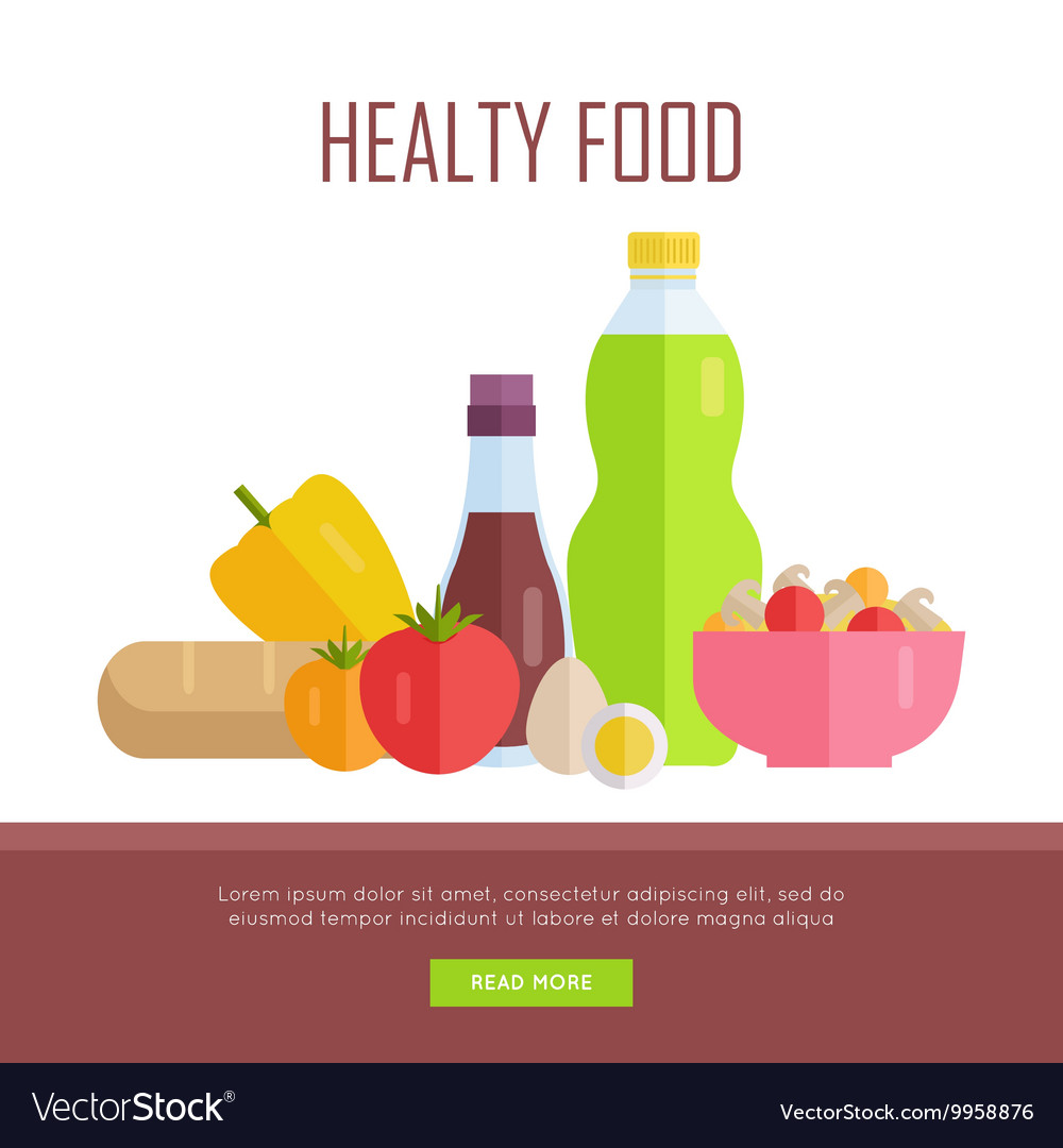 Healthy food concept web banner Royalty Free Vector Image