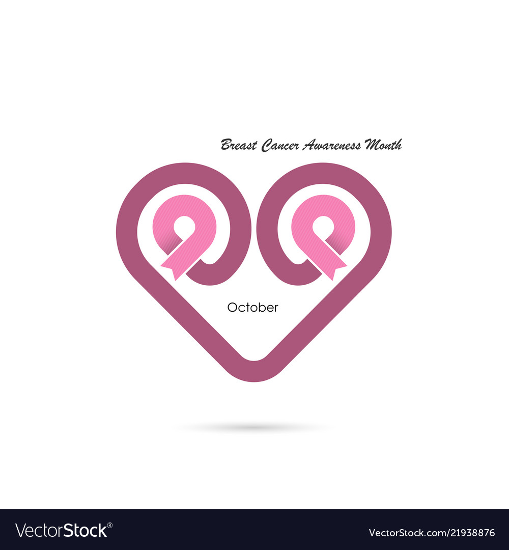 Heart shape amp pink ribbon iconbreast cancer