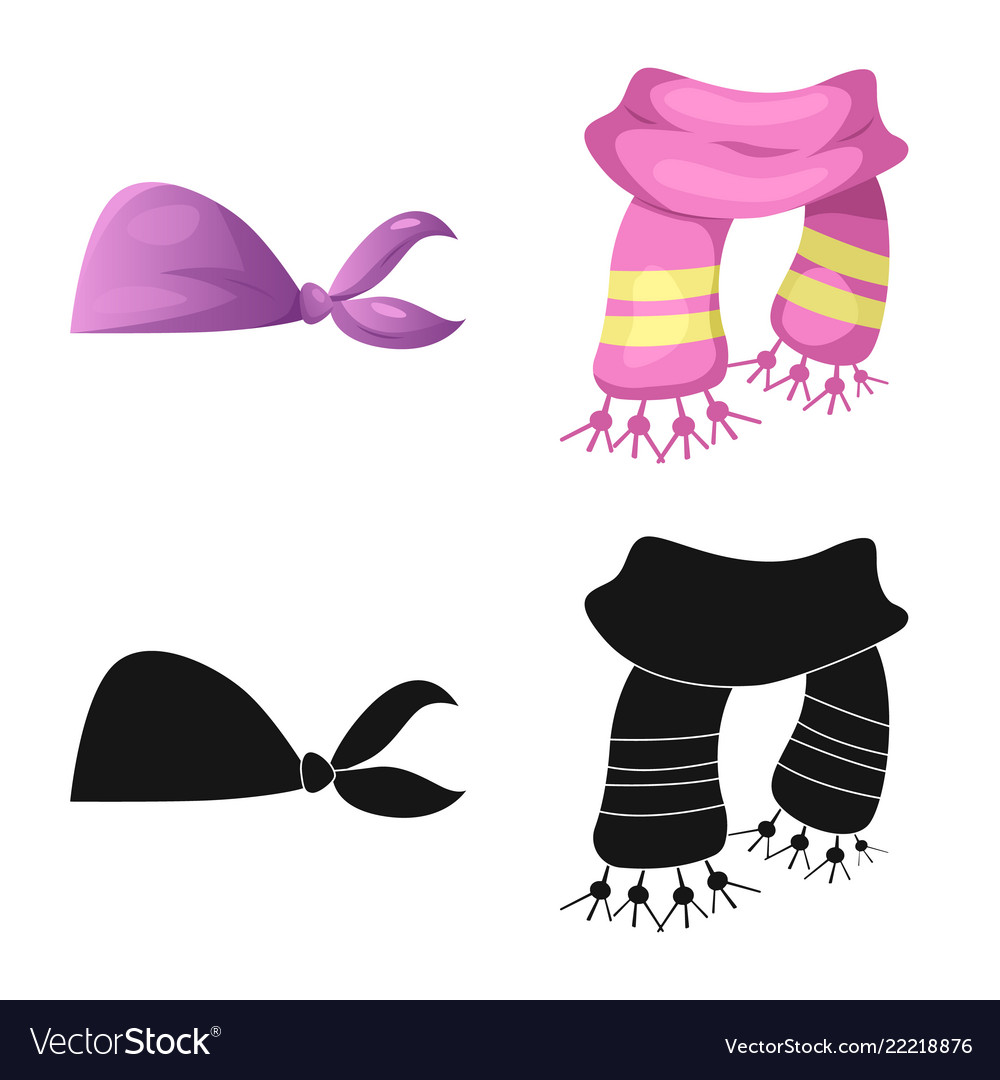 Isolated object of scarf and shawl symbol set