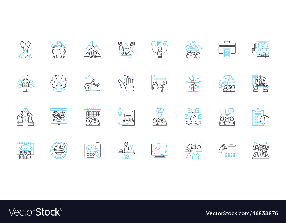 Job output linear icons set erformance vector image Job output linear icons set erformance