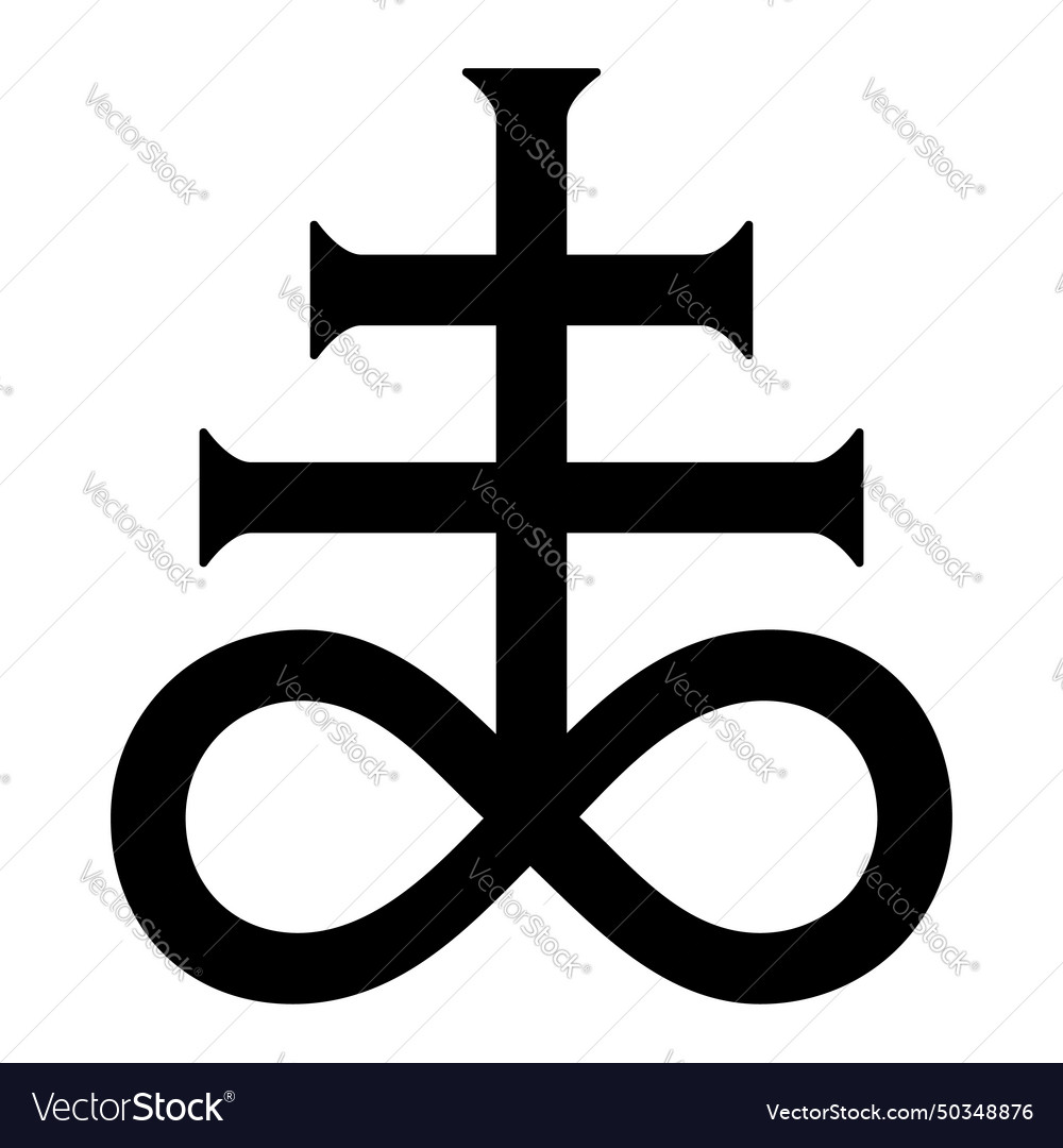 Leviathan satan cross black and white silhouette Vector Image