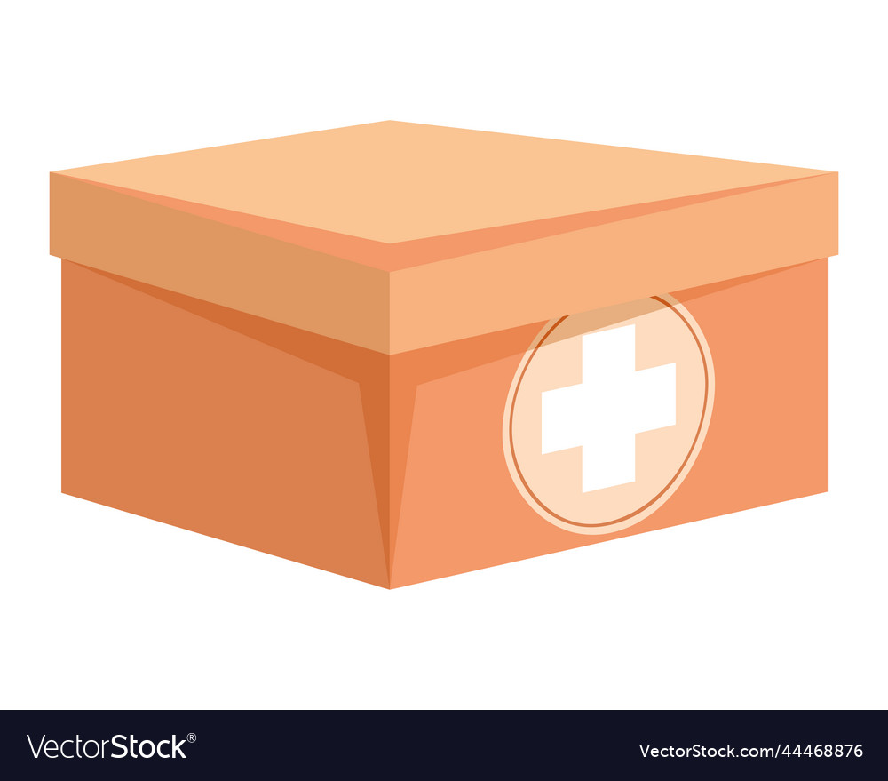 Medical kit box with cross