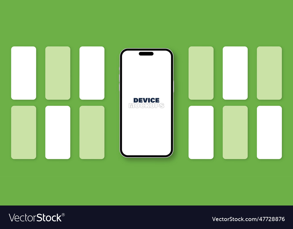 Mobile ui ux mockup application interface green vector image Mobile ui ux mockup application interface green