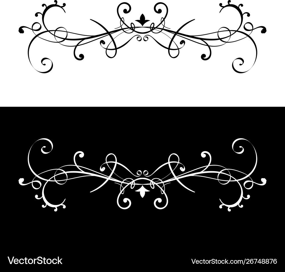 Ornamental dividers black and white decorative Vector Image
