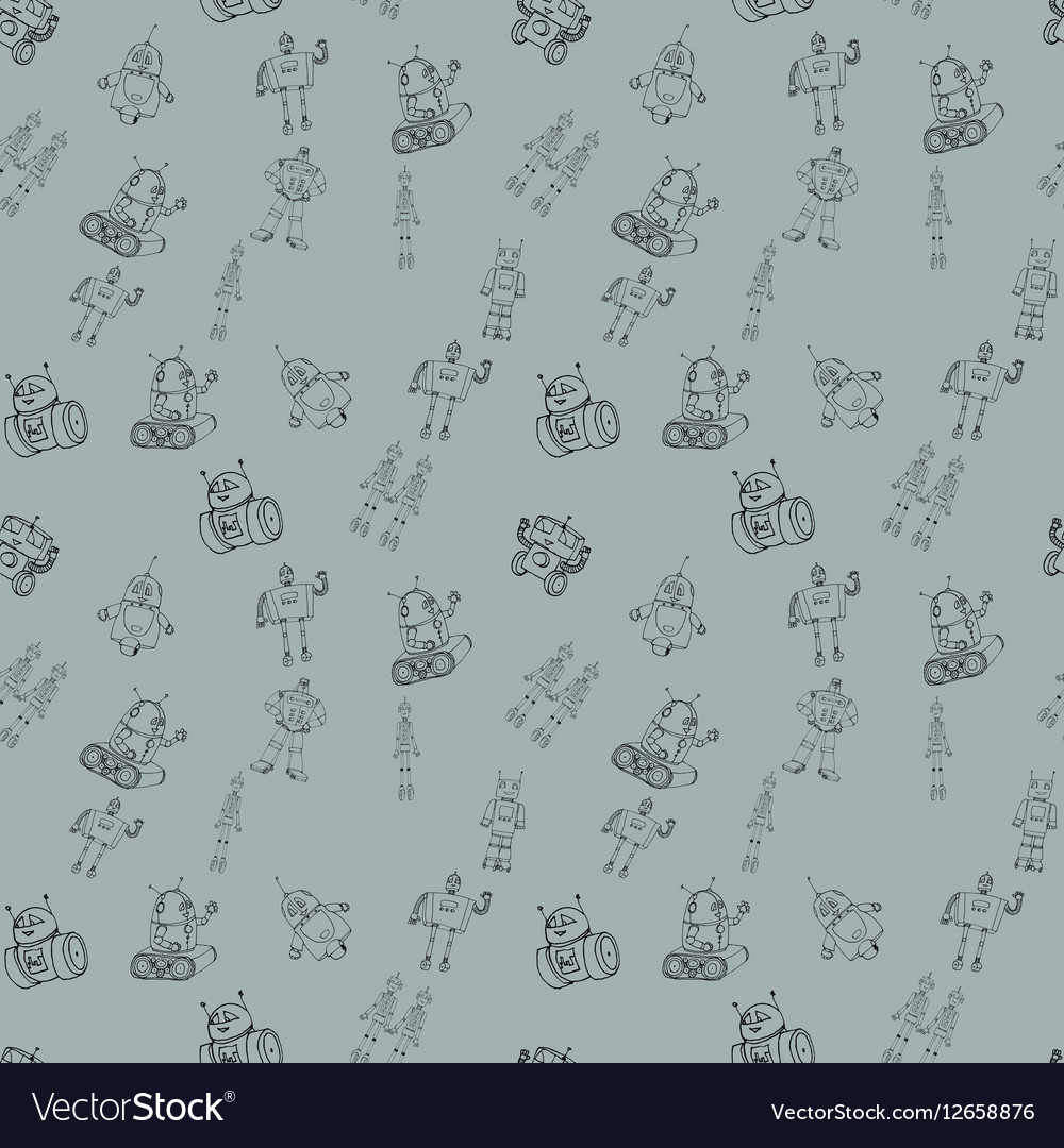 Robot doodles pattern