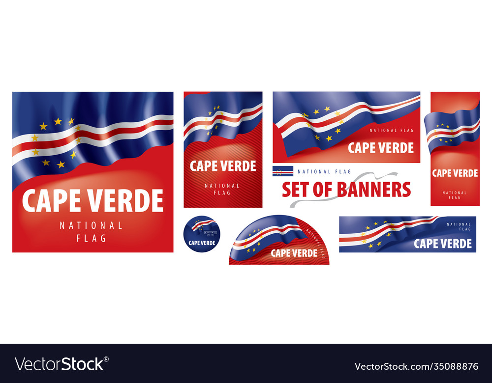 Set banners with national flag