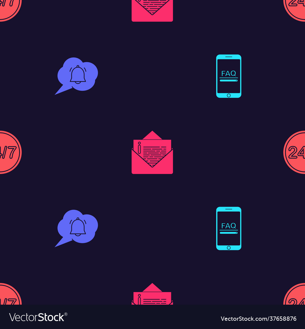 Set mobile with faq information speech bubble vector image Set mobile with faq information speech bubble