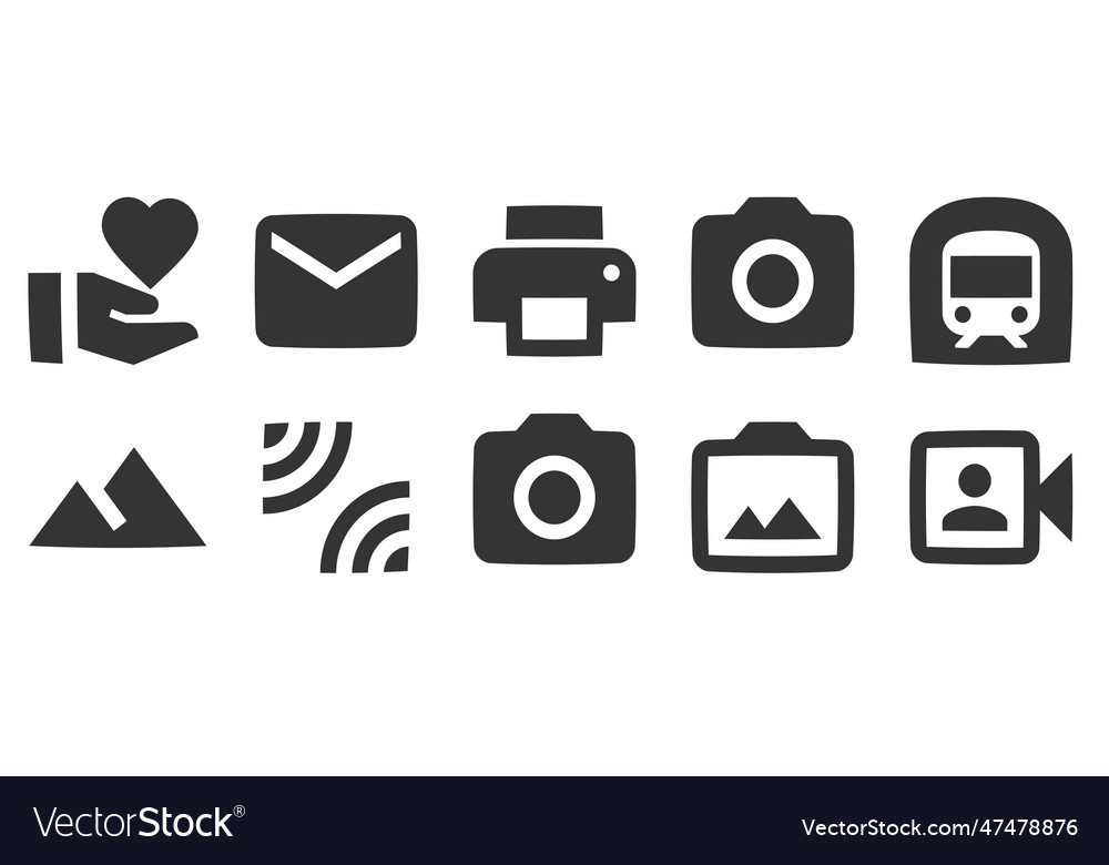 Set of 10 icons image line collection Vector Image Set of 10 icons image line collection