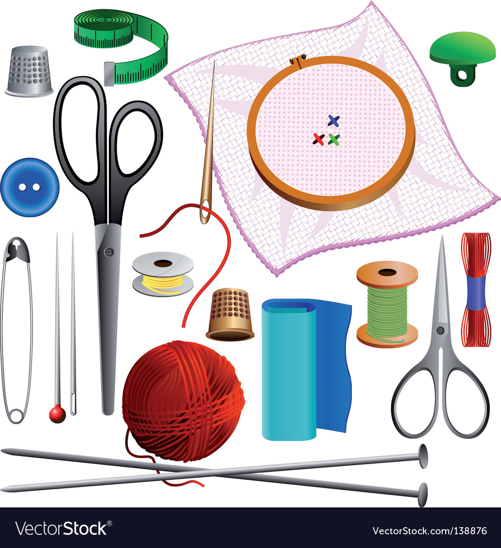 Sewing kit Royalty Free Vector Image - VectorStock