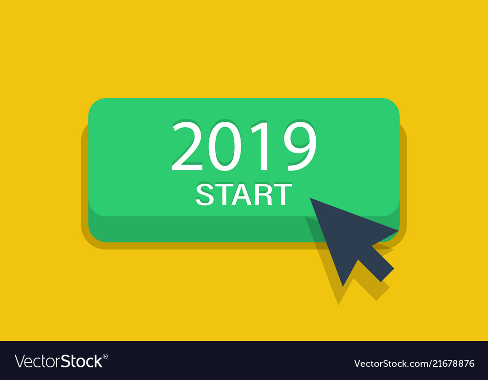 Start 2019 year button with arrow pig
