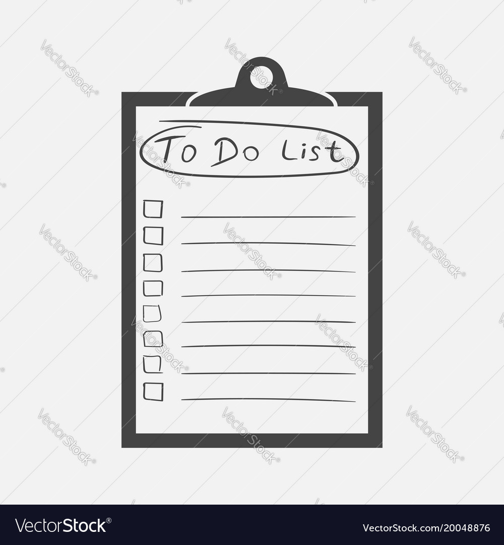 To do list icon with hand drawn text checklist