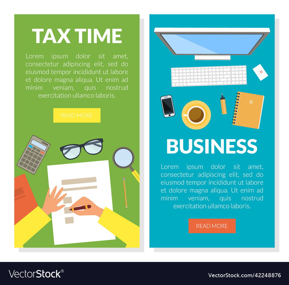 Workspace banner with objects rested on desk top vector image Workspace banner with objects rested on desk top