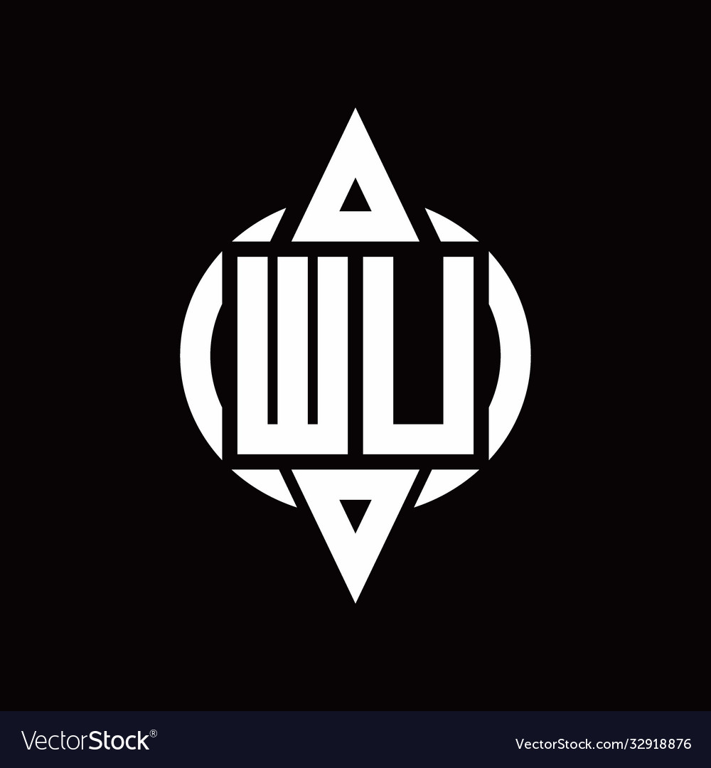Wu logo with circle rounded combine triangle top