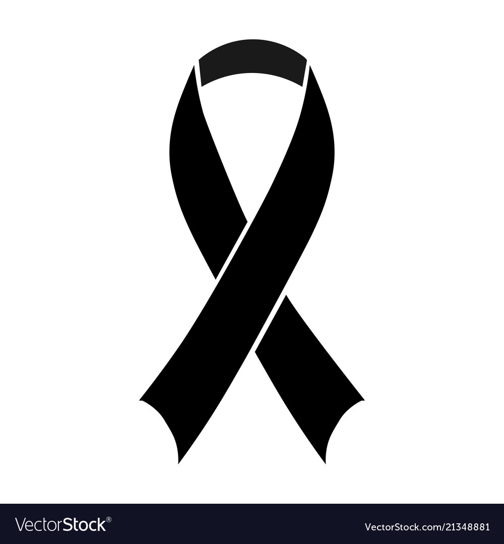 Black awareness ribbon Royalty Free Vector Image