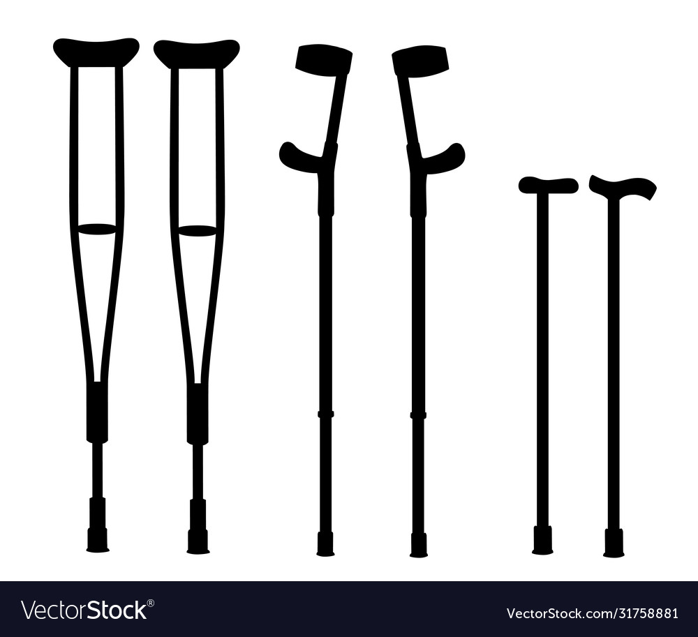 Crutches icon logo flat isolated