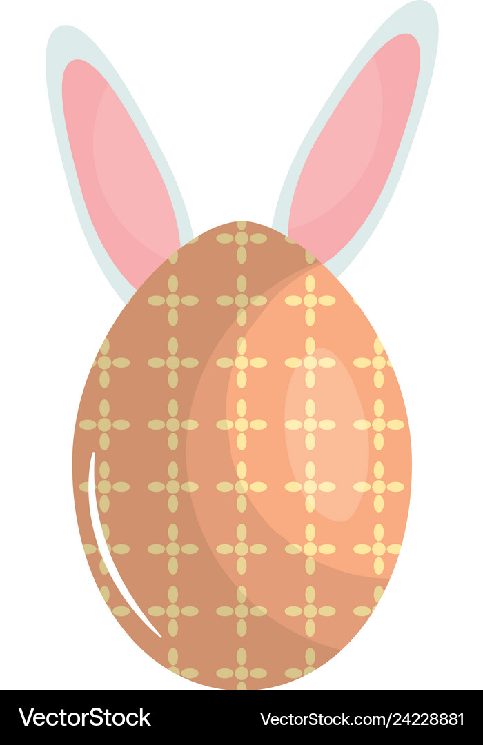 Egg painted with rabbit ears easter icon Vector Image
