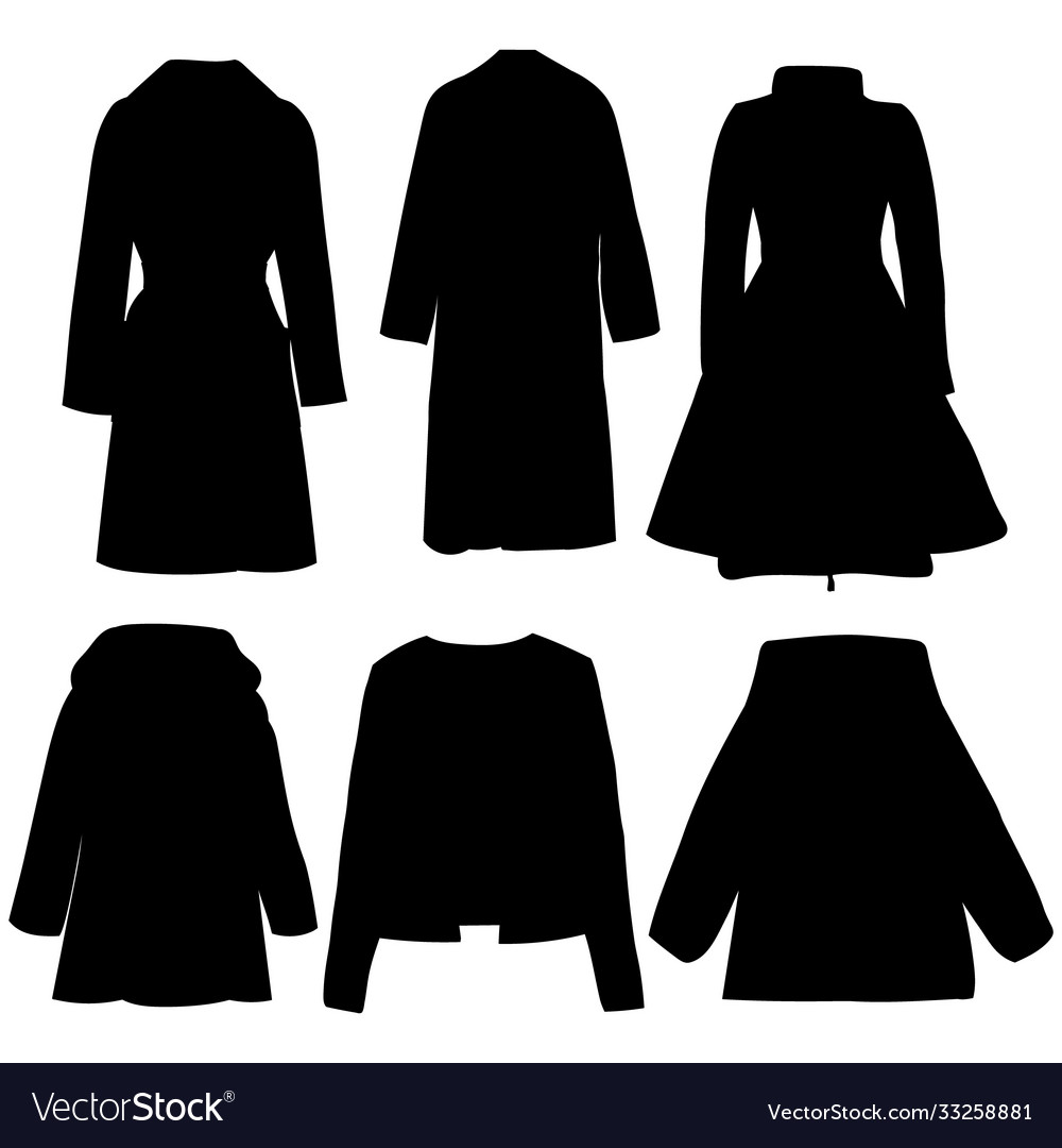 Isolated black silhouette female coat icon Vector Image