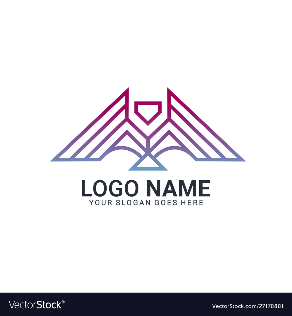 Moderne abstrakte tech eagle logo design editable vector image Moderne abstrakte tech eagle logo design editable