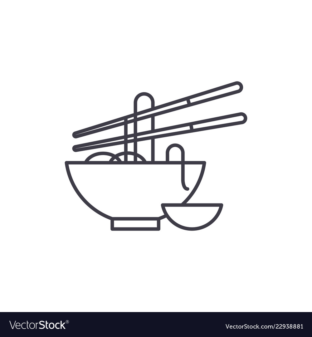 Noodles line icon concept linear