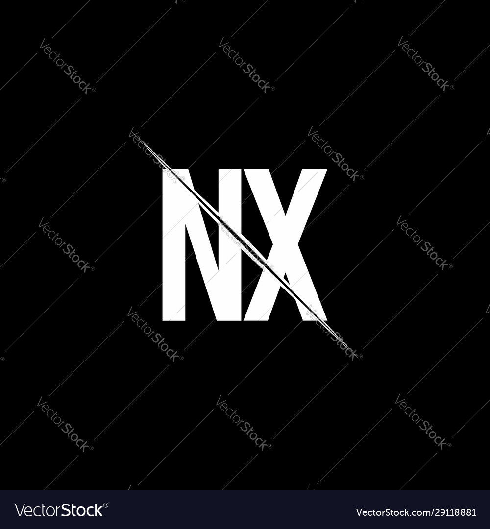 Nx logo monogram with slash style design template