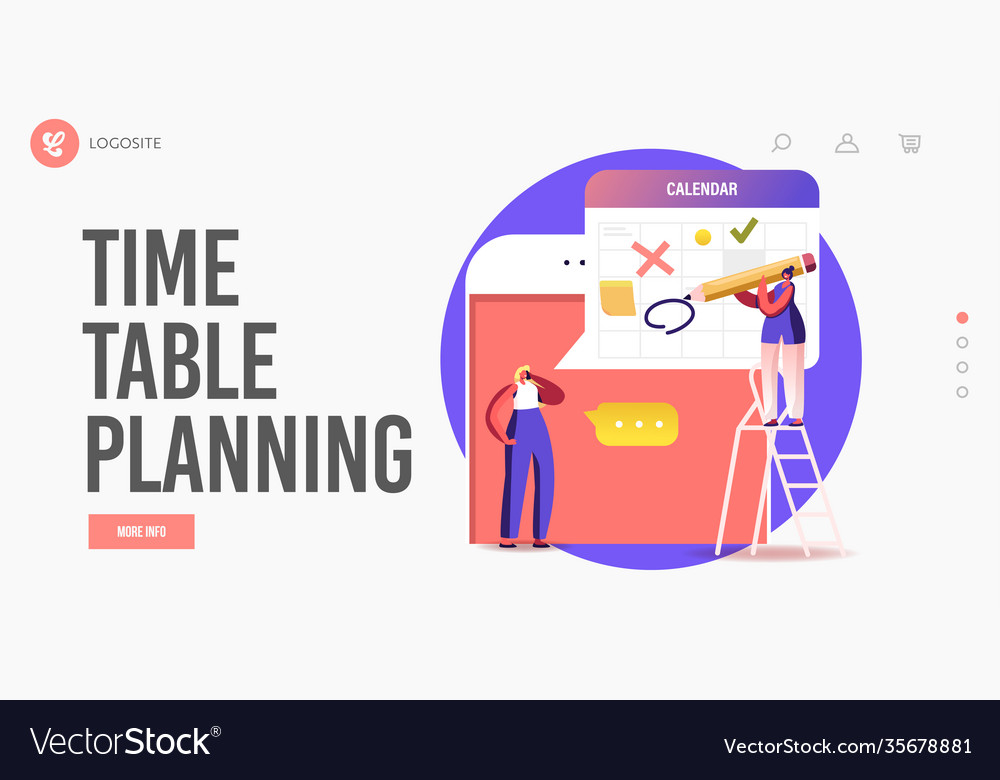 online-meeting-scheduling-landing-page-template-vector-image