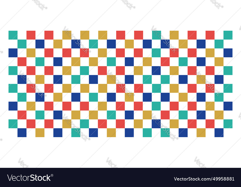 Pixel colorful squares cube pattern design
