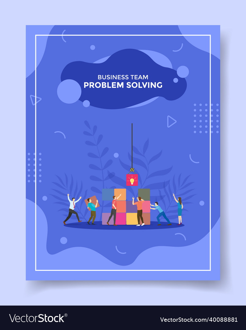 Problem solving concept for template of banners vector image Problem solving concept for template of banners